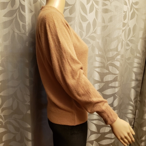 Vintage Hampshire Studio Tan Mock Neck Sweater - Picture 3 of 12